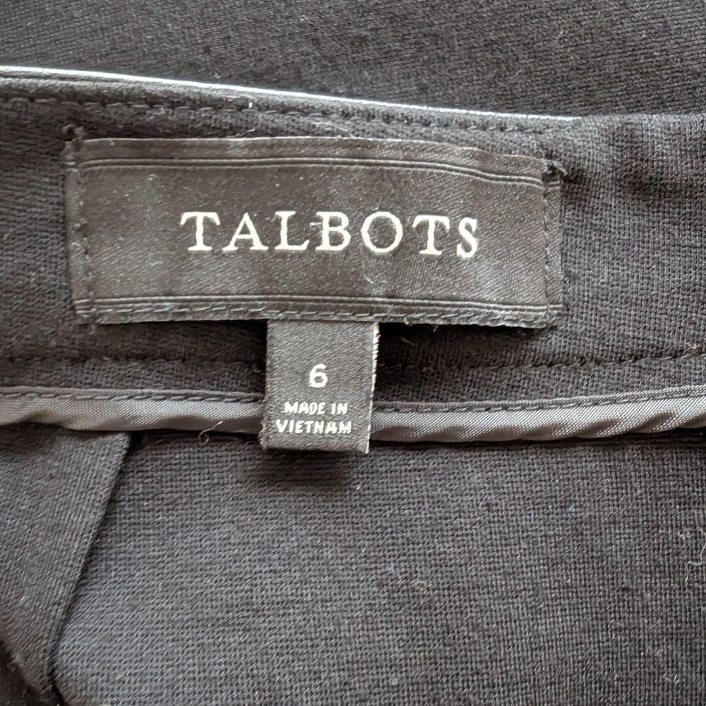 Talbots Black Pencil Skirt with Faux Leather Accents - Picture 5 of 6